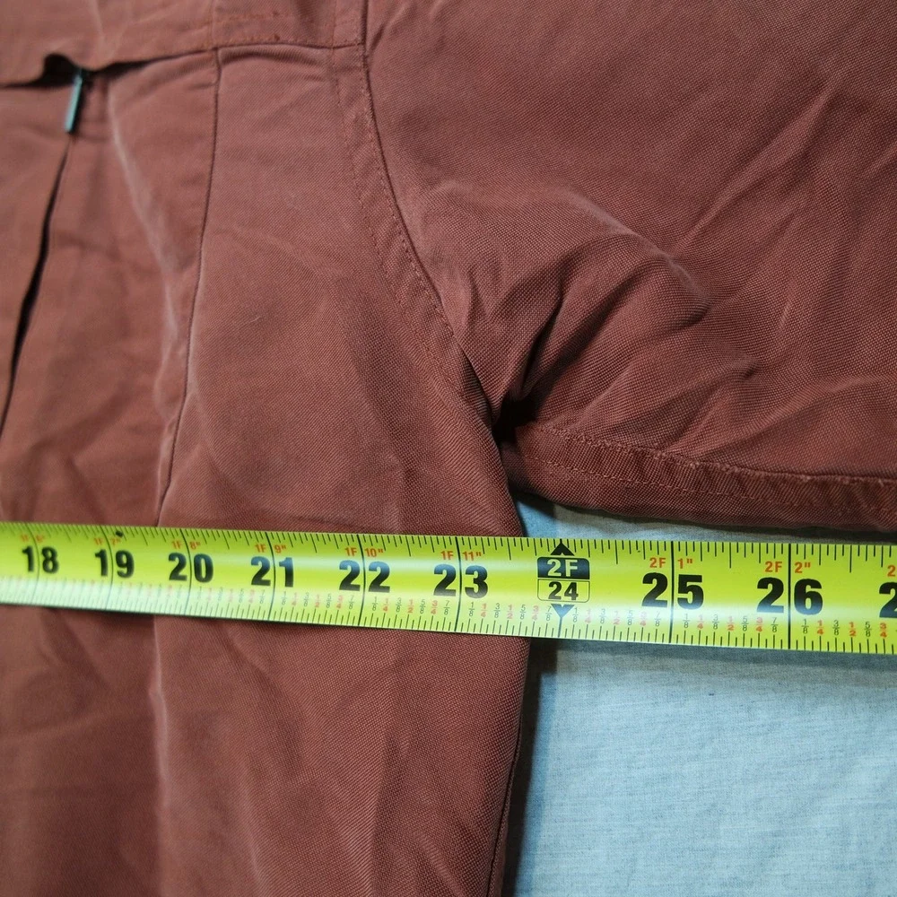 The North Face Mens Large Modal Vented Long Sleeve Hiking Shirt Rust